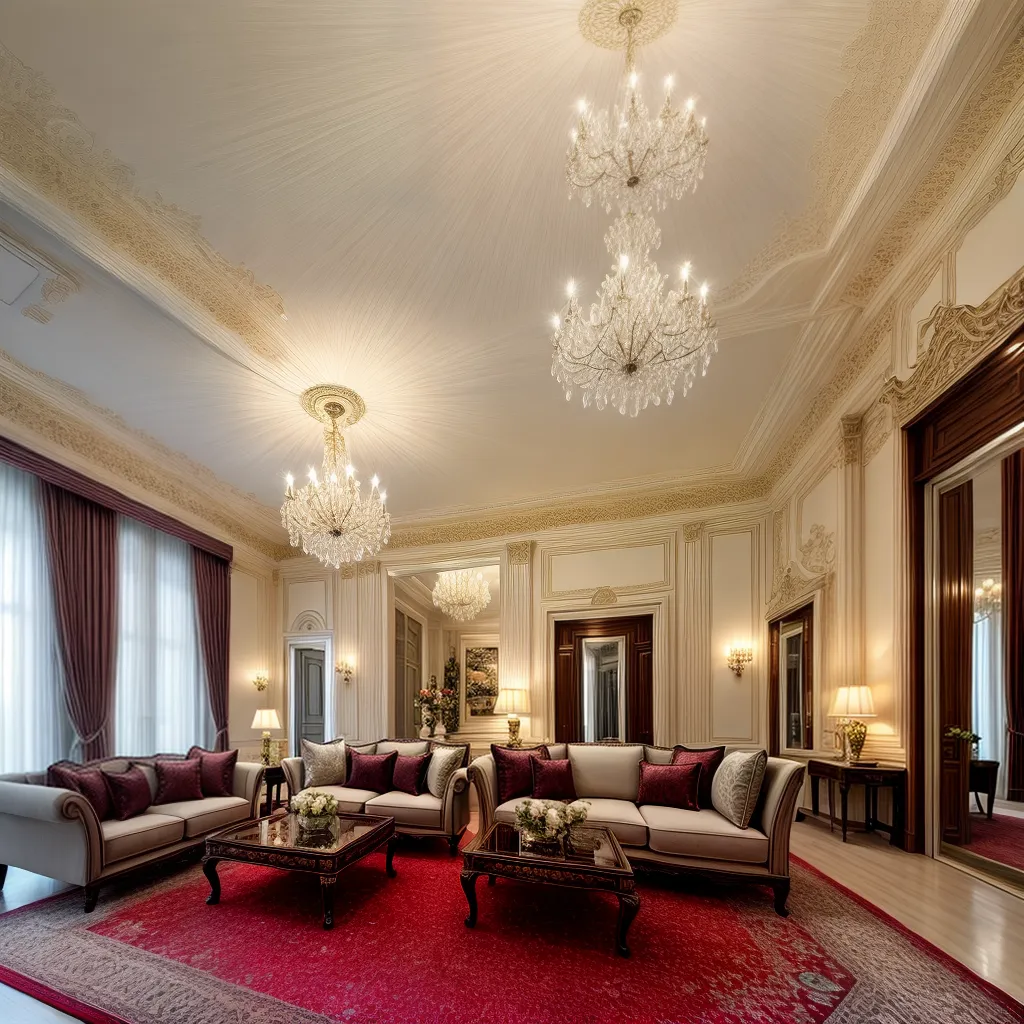 sala estar luxuosa cristal sofisticada