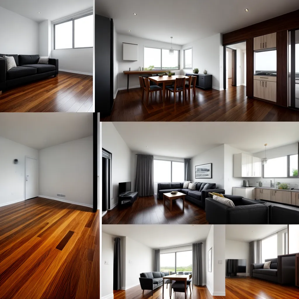 piso madeira escura laminado contraste