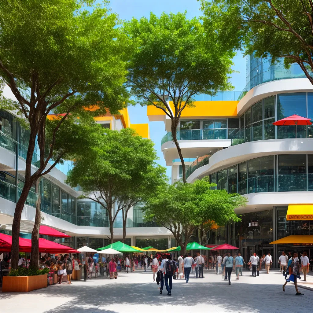 centro comercial moderno animado verde centro comercial moderno animado verde