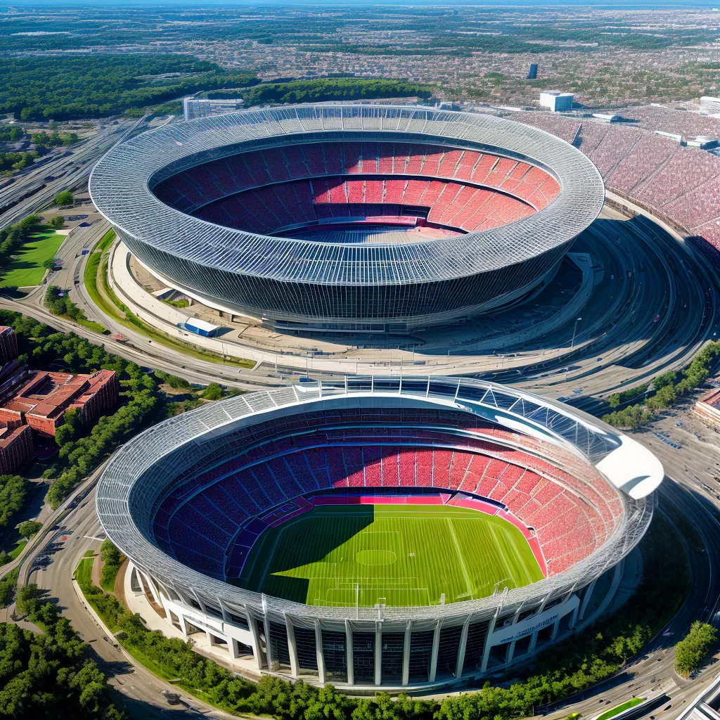estadio moderno aereo multidao vibrante