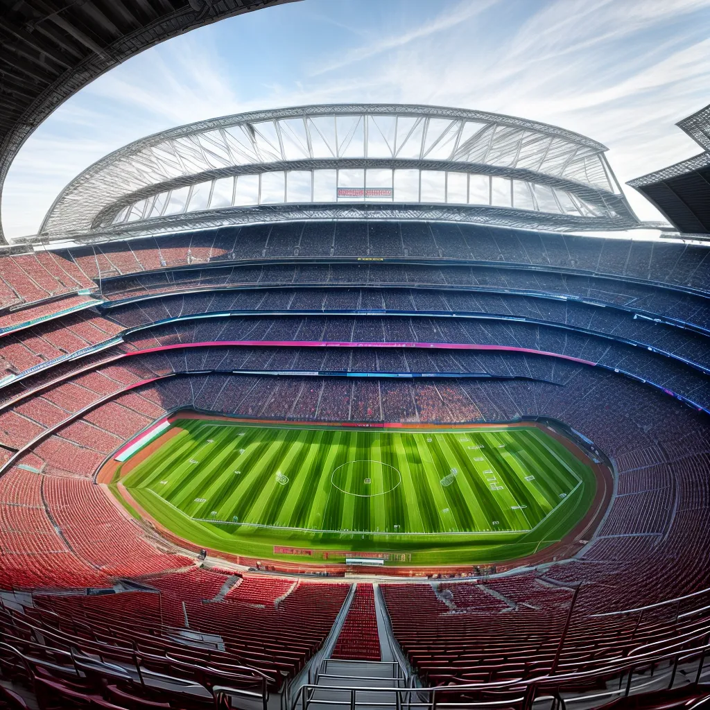estadio futurista arquibancada cheia
