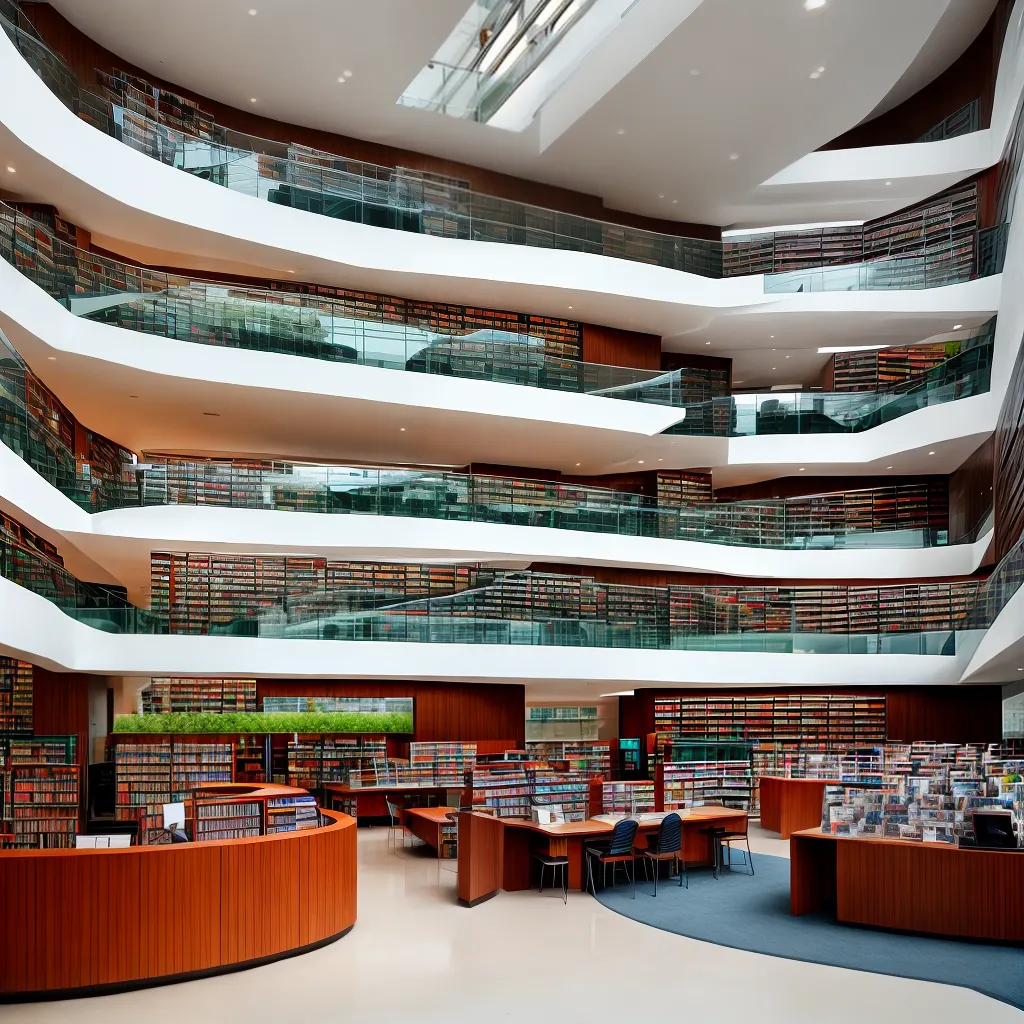 biblioteca moderna janelas livros leitura