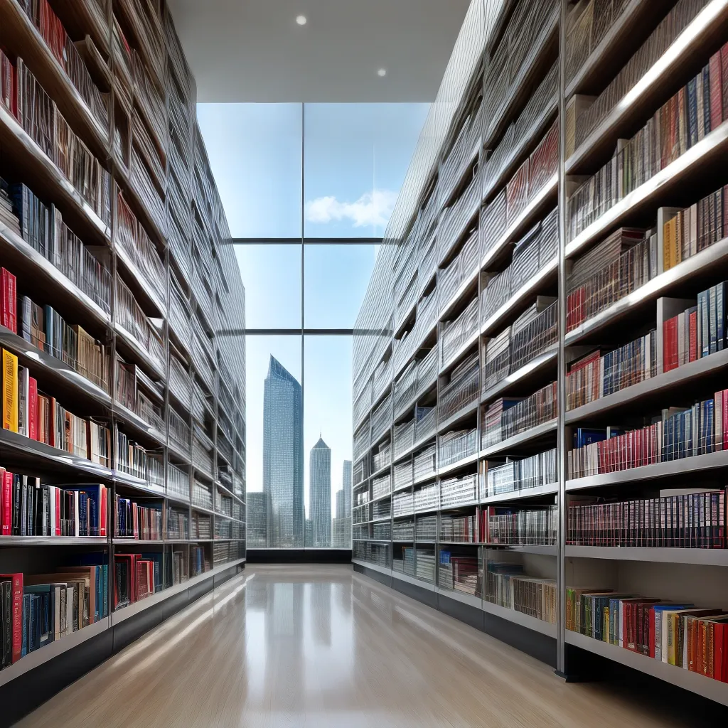 biblioteca moderna vidro livros arquitetura
