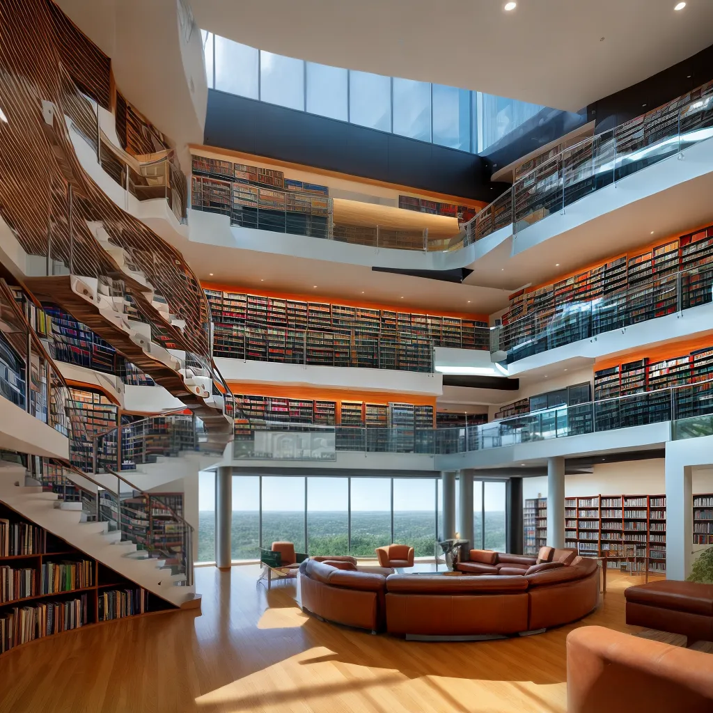 biblioteca moderna janelas livros leitura 1