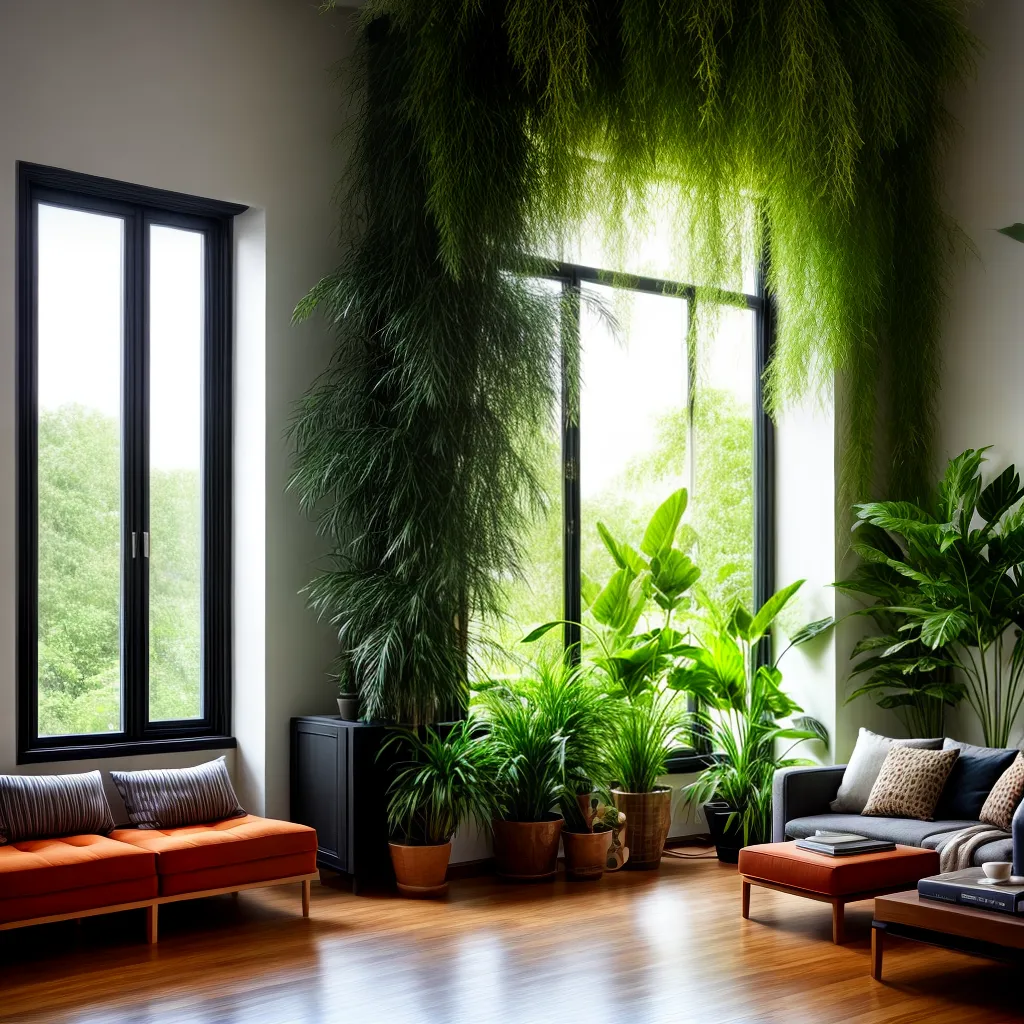 sala plantas verdes aconchegante