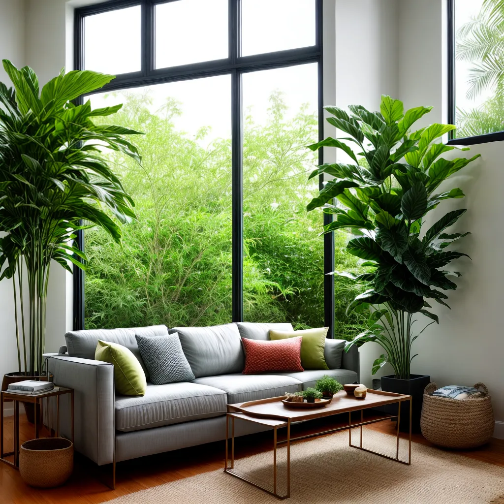 sala verde janelas plantas acolhedora 2