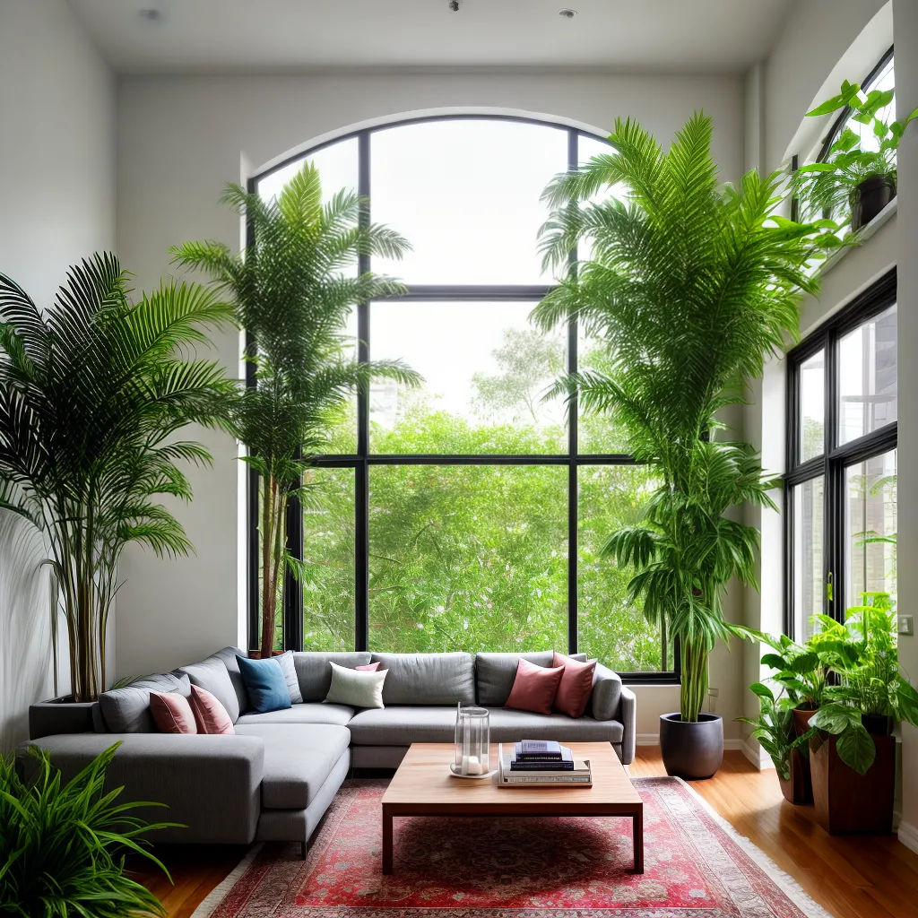 sala iluminada janelas verde plantas