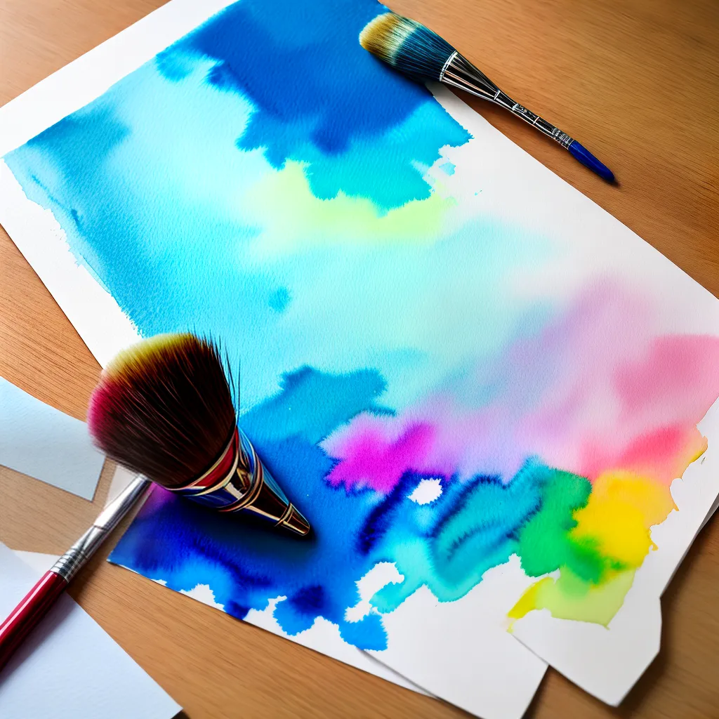 paleta aquarela cores pincel papel