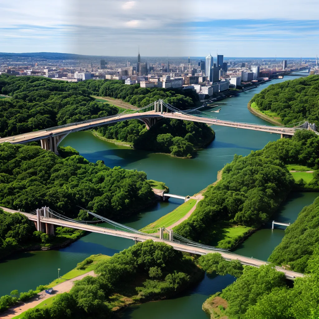 ponte majestosa conectando cidades