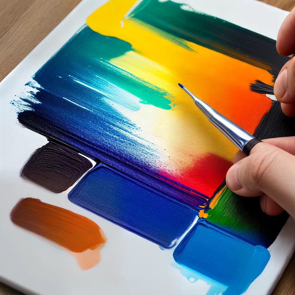pincel mao artista esgrafiado cores