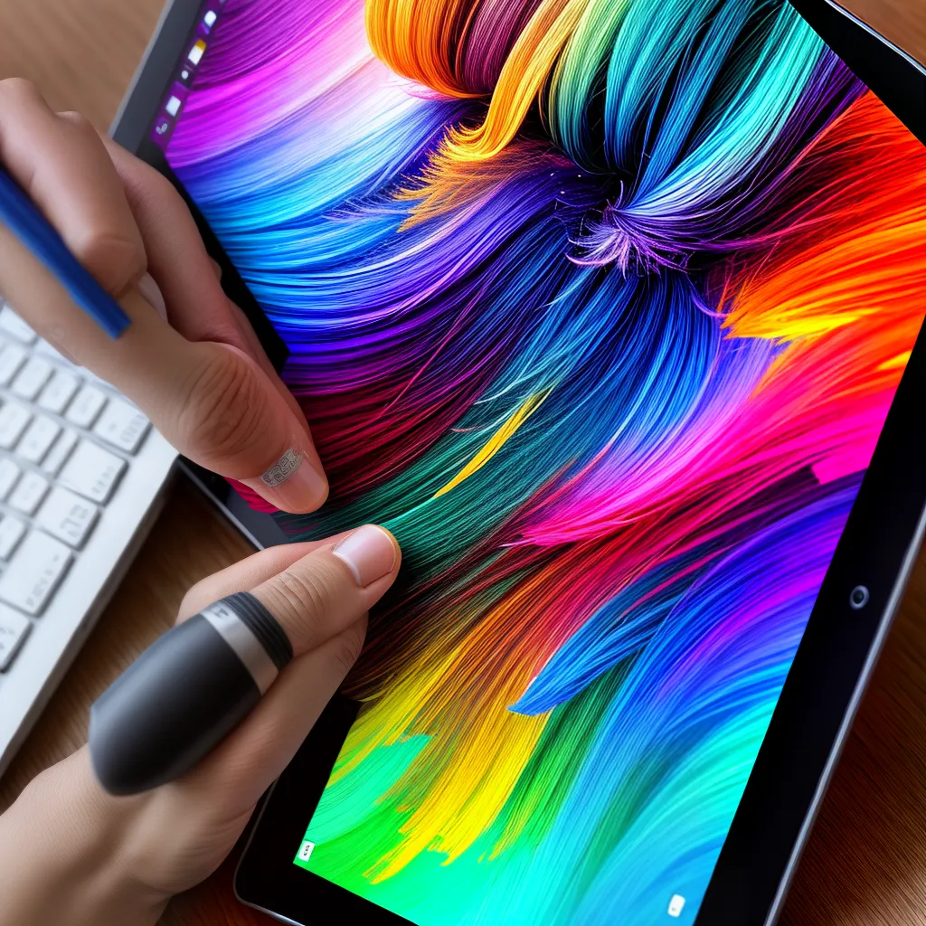 artista digital criando pintura colorida