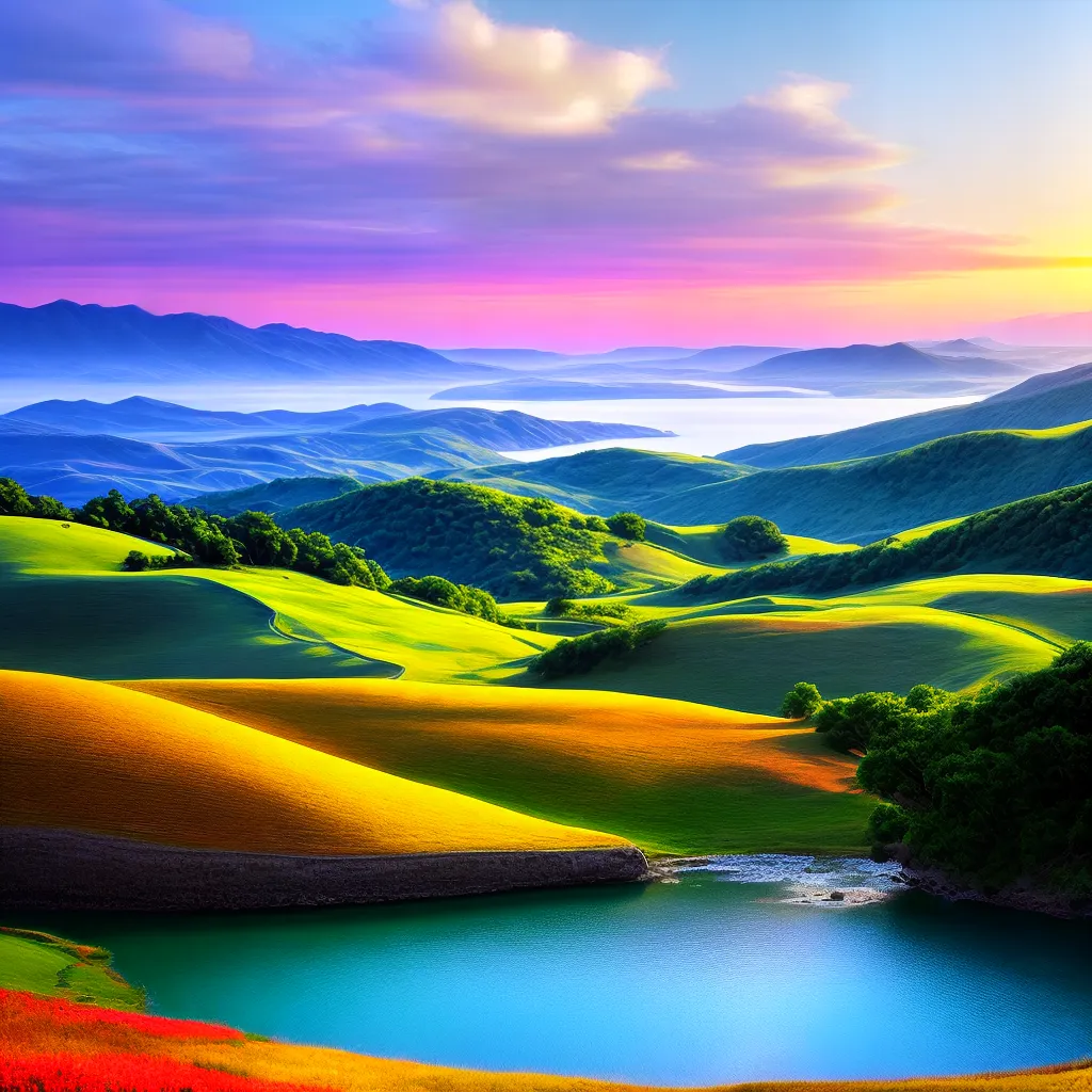 pintura digital photoshop paisagem colorida 1