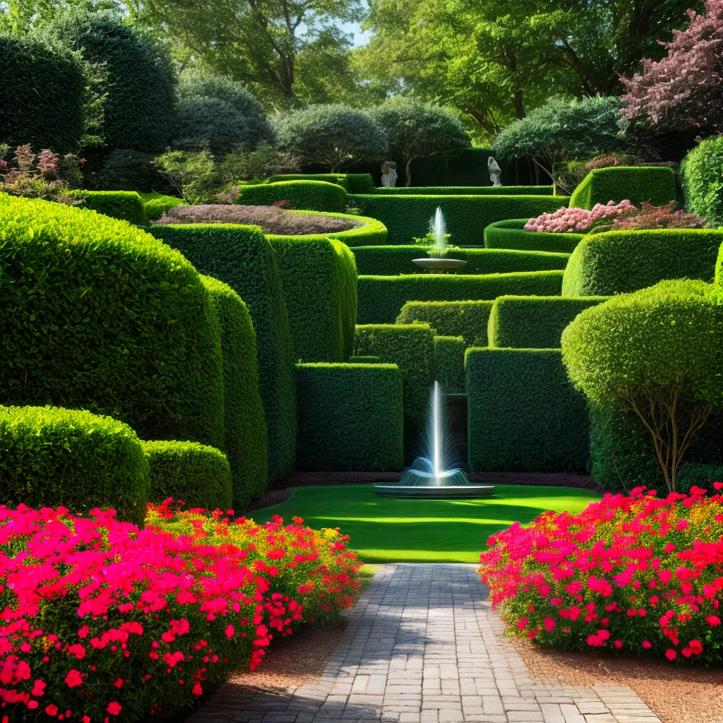 jardim flores geometrico fountain verde