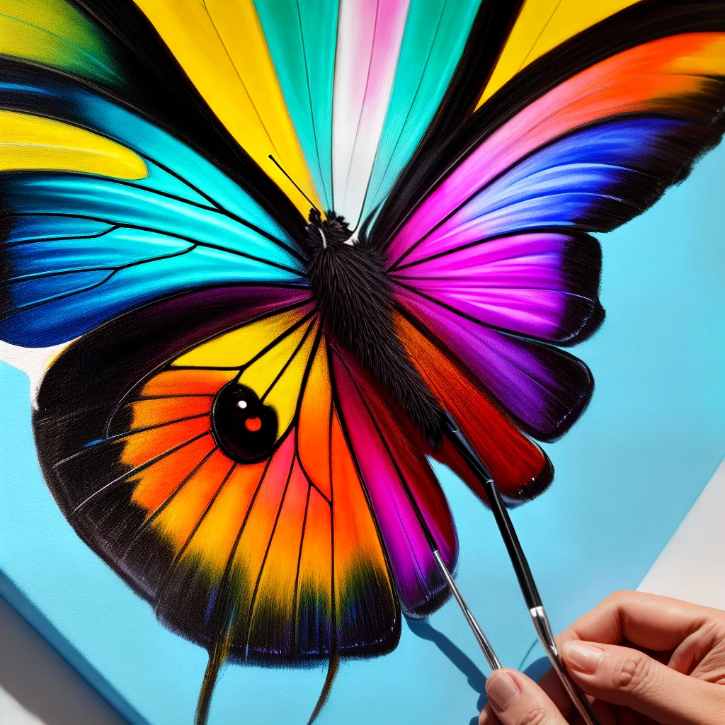 artista iniciante pintura ar cores borboleta artista iniciante pintura ar cores borboleta