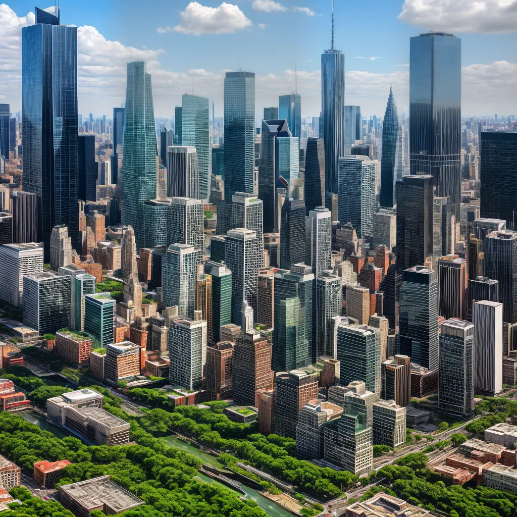 cidade moderna arranha ceus ruas vibrantes cidade moderna arranha ceus ruas vibrantes