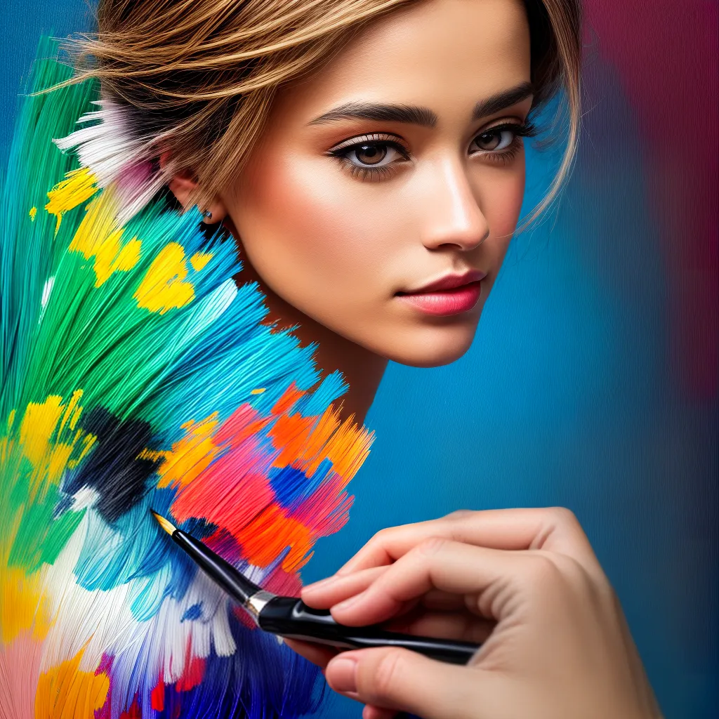 pincel artista detalhes retrato