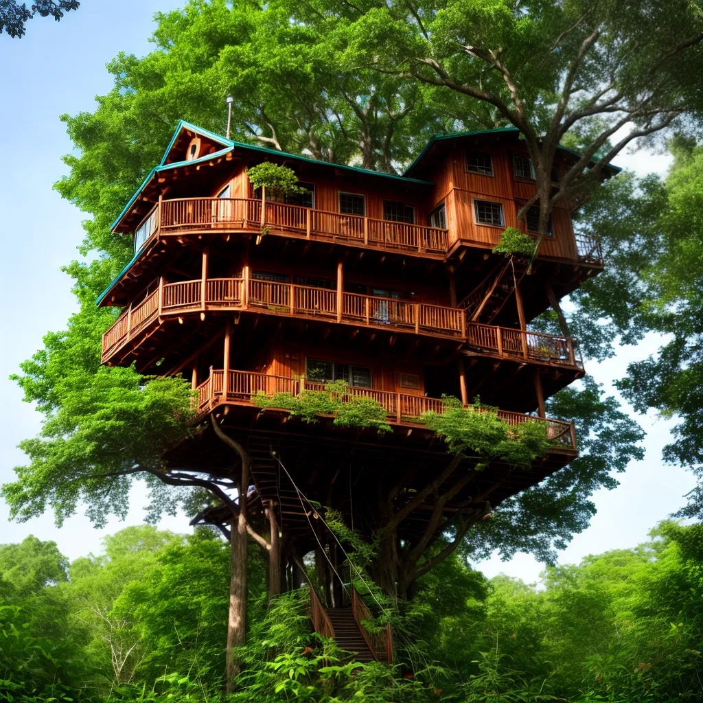 casa na arvore bandeirinhas balcone