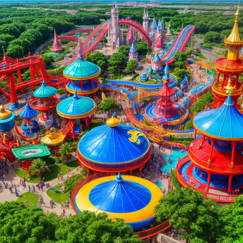 parque tematico colorido roller coasters parque tematico colorido roller coasters
