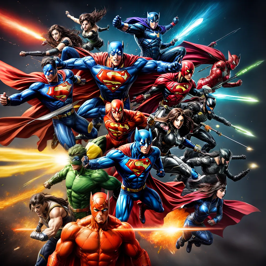 super herois batalha vibrante papel de parede