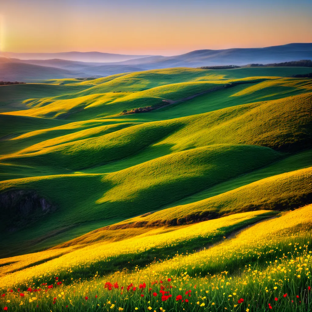 pintura impressionista campos flores por do sol pintura impressionista campos flores por do sol