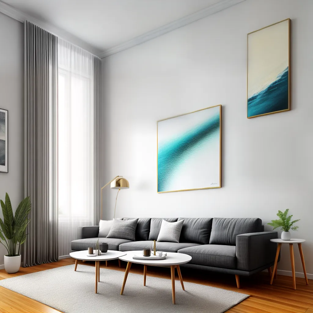 sala minimalista pintura abstrata feng shui
