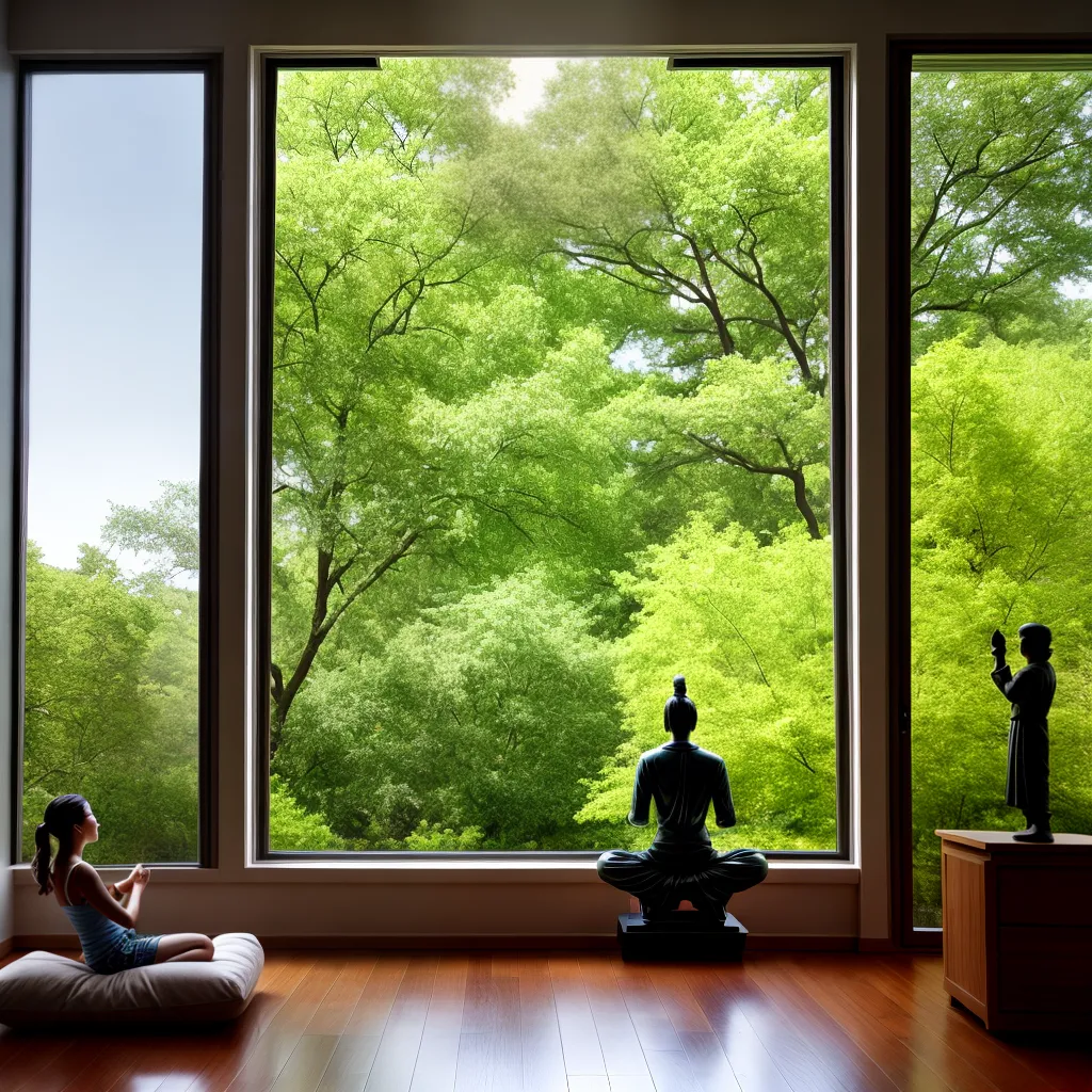 sala jardim pintura meditacao