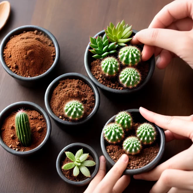 maos vaso terracota adubo cactos maos vaso terracota adubo cactos