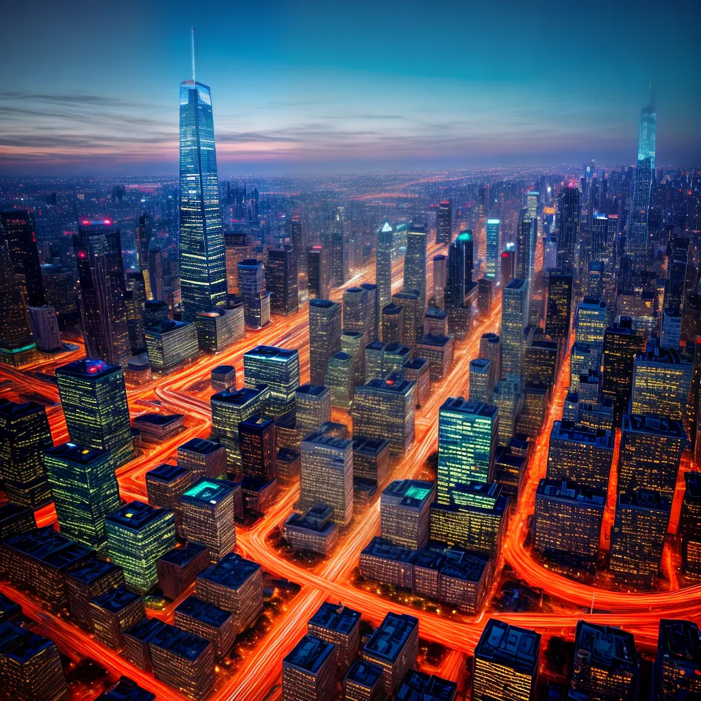 cidade futurista pintura neon carros