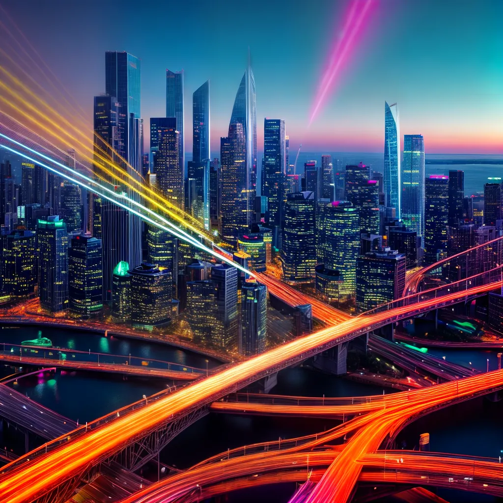 cidade futurista arranha ceus carros voadores 2