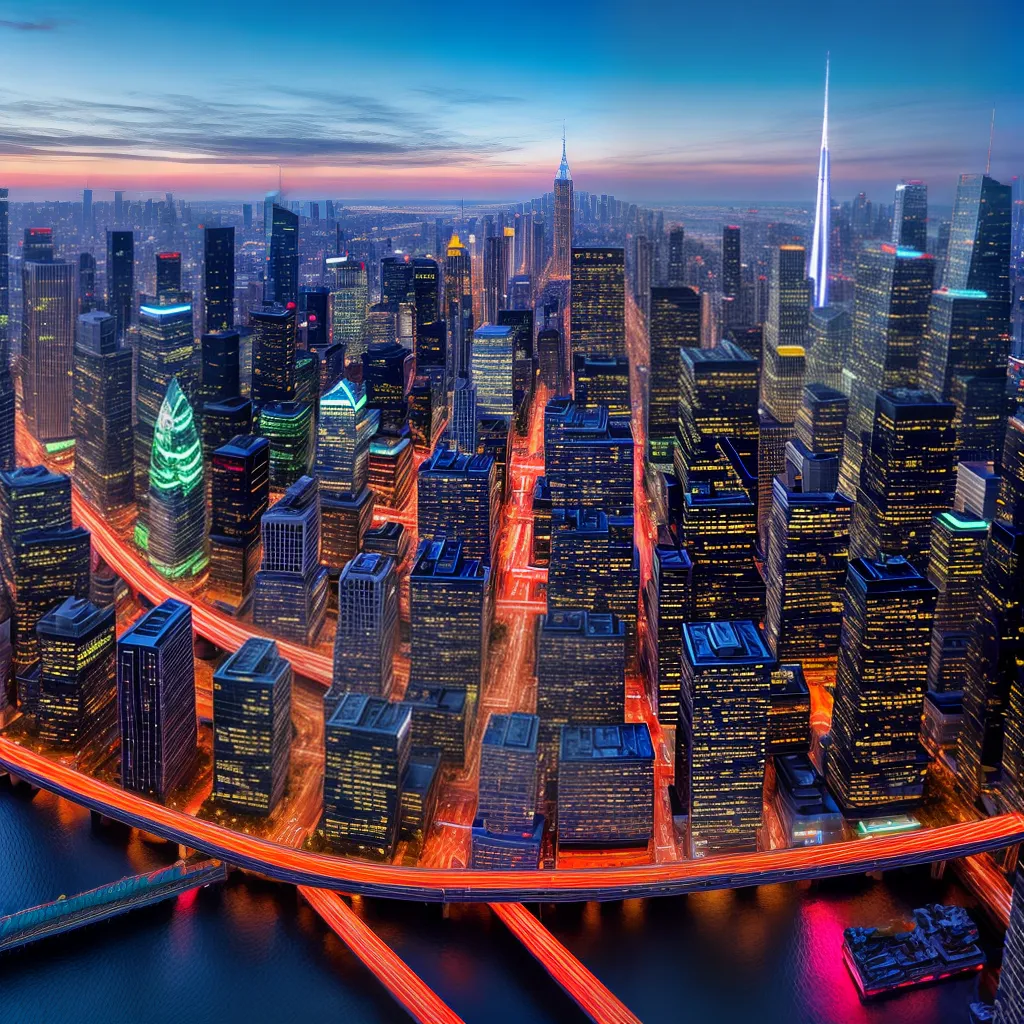 cidade futurista pintura neon carros 1