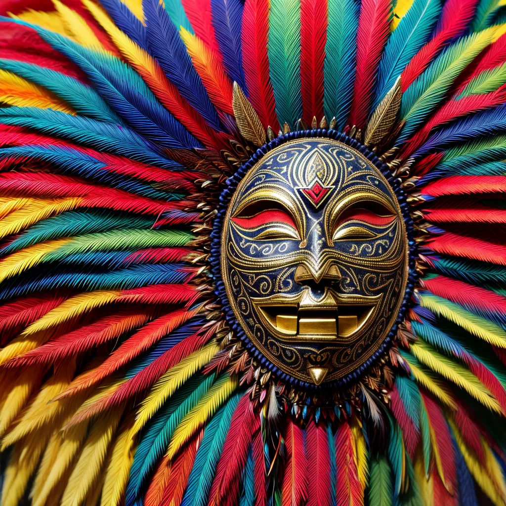 mascara tribal penas padrao colorido mascara tribal penas padrao colorido