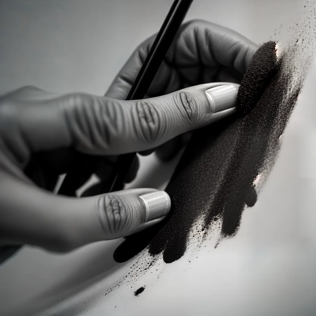 mao artista carvao pintura