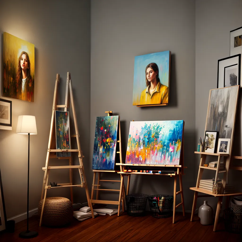 easel arte pincel tinta retrato