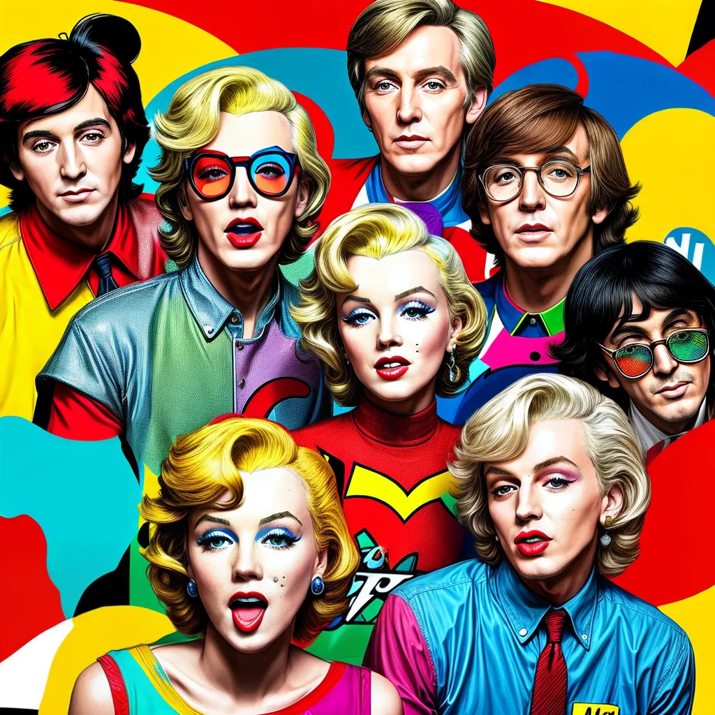 pop art icones coloridos simbolos