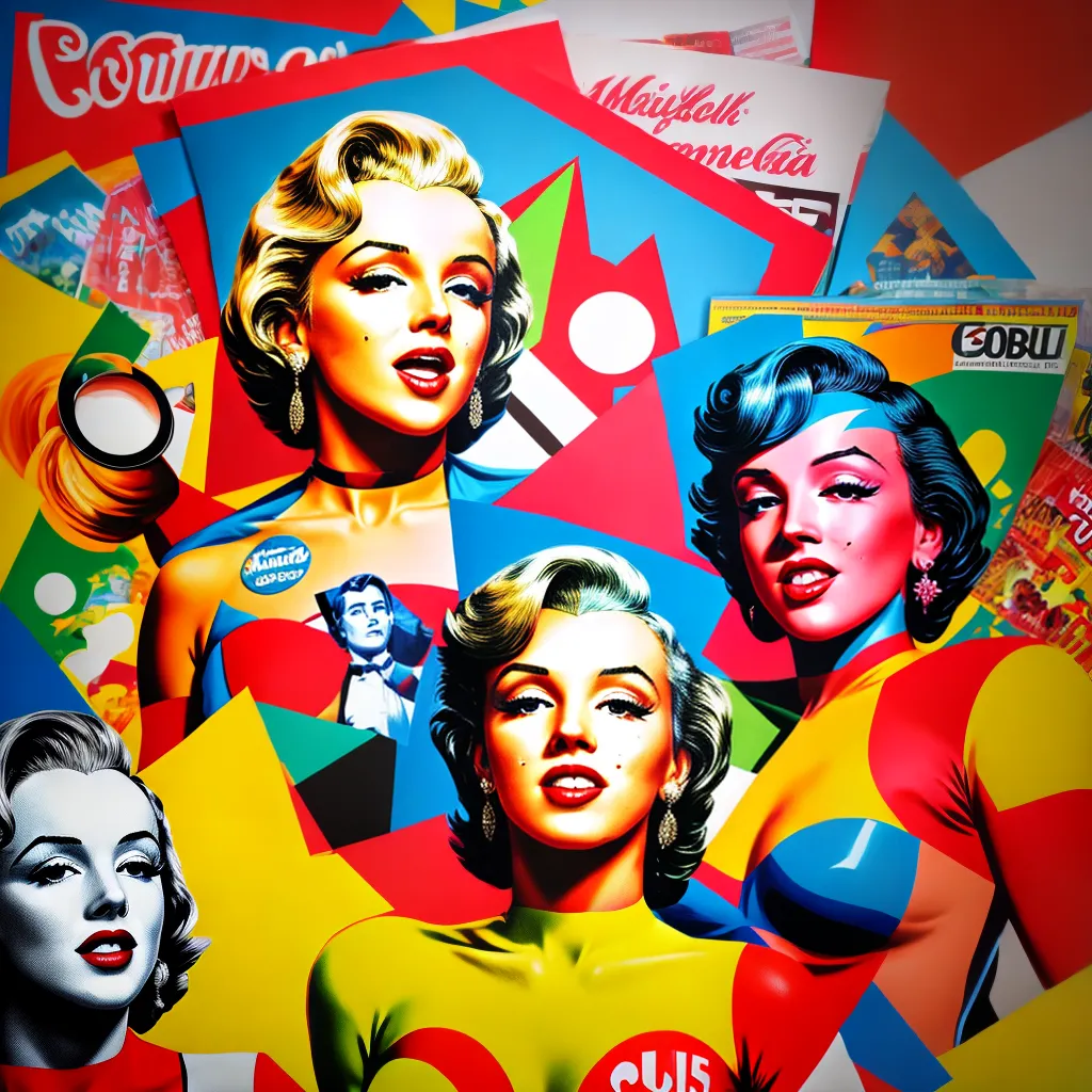 pop art icones culturais coloridos