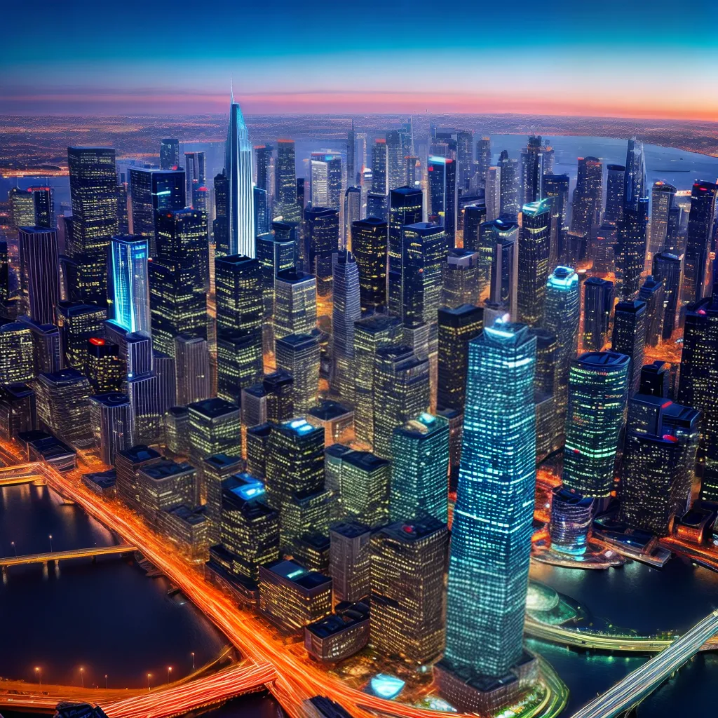 cidade futurista arranha ceu holografia cidade futurista arranha ceu holografia