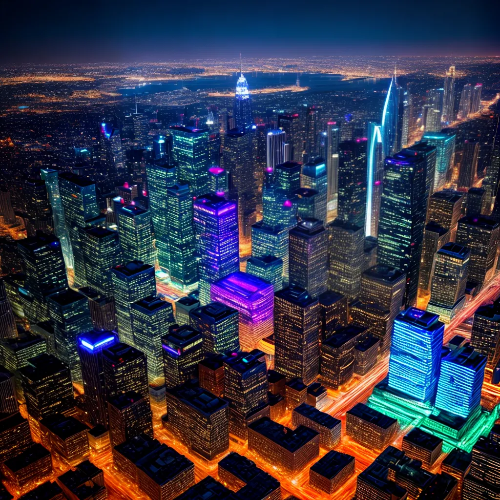 cidade futurista neon tecnologia cidade futurista neon tecnologia