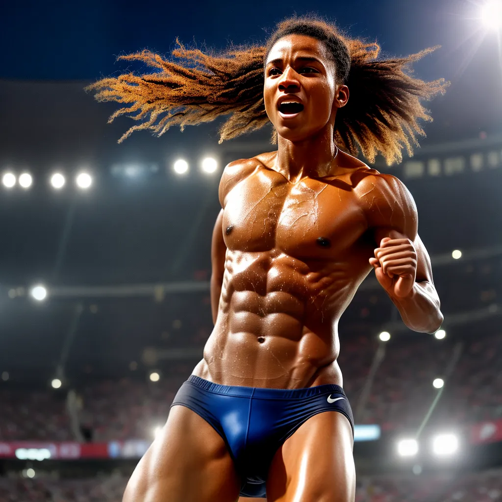 atleta vitorioso medalha ouro estadio