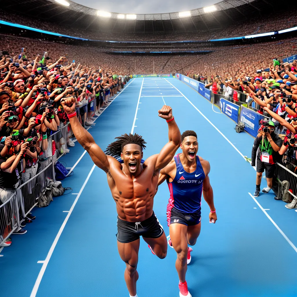 atleta triunfante estadio torcida