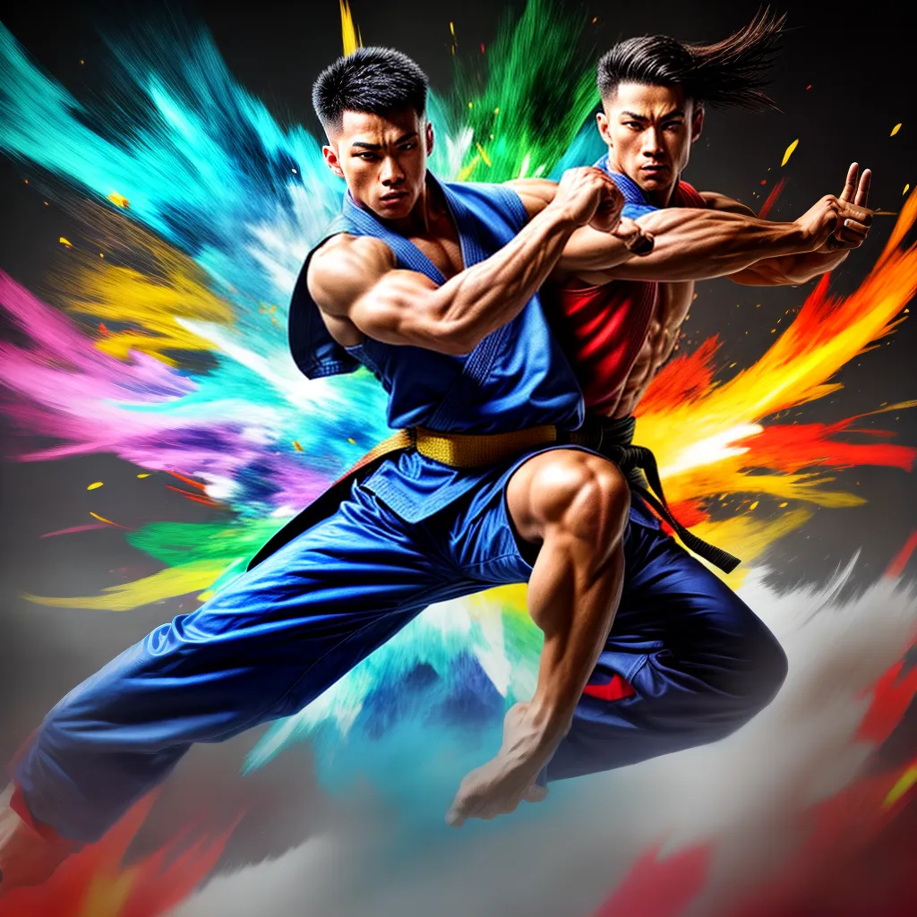 martial arts kick swirling colors martial arts kick swirling colors