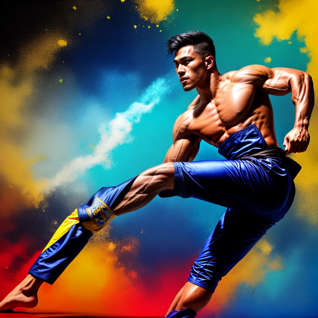 martial arts kick harmony colorful martial arts kick harmony colorful