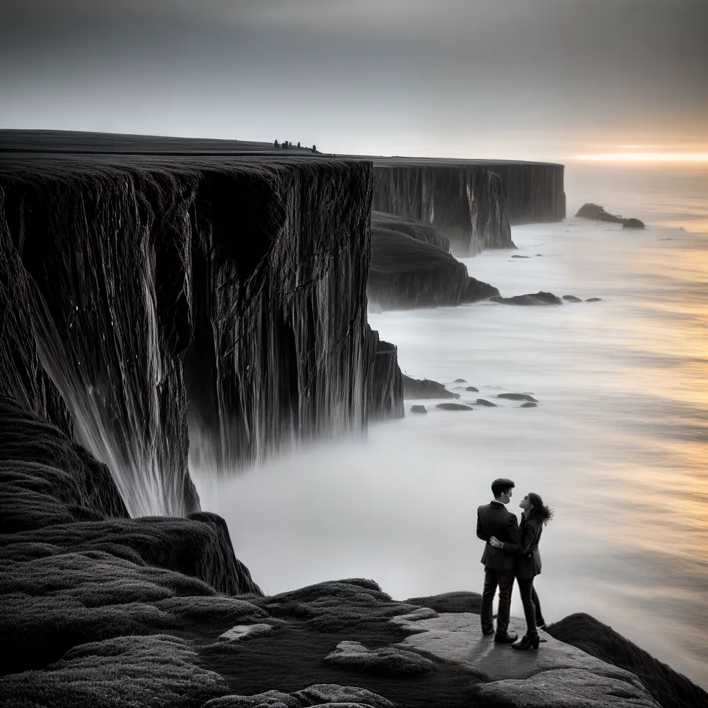 casal abraco penhasco mar romantismo casal abraco penhasco mar romantismo