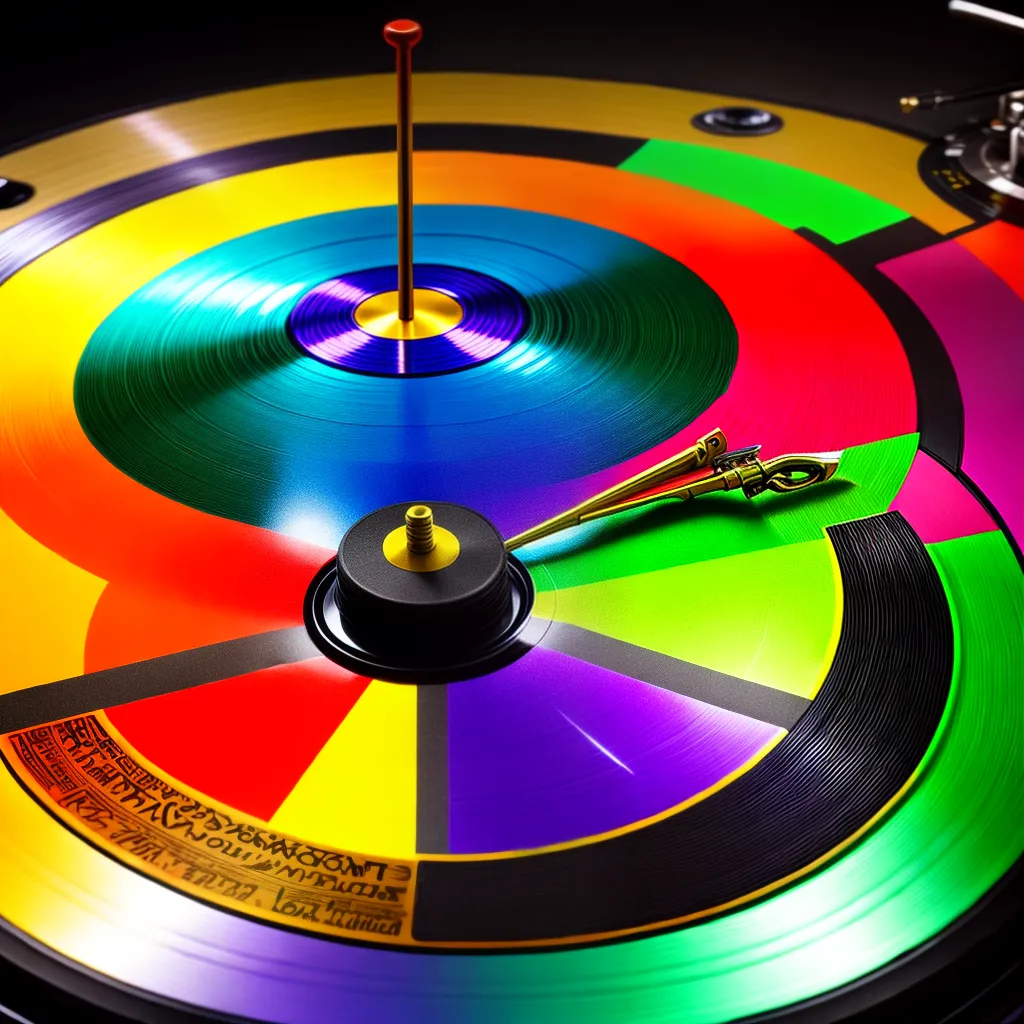 vinil colorido girando notas musicais vinil colorido girando notas musicais