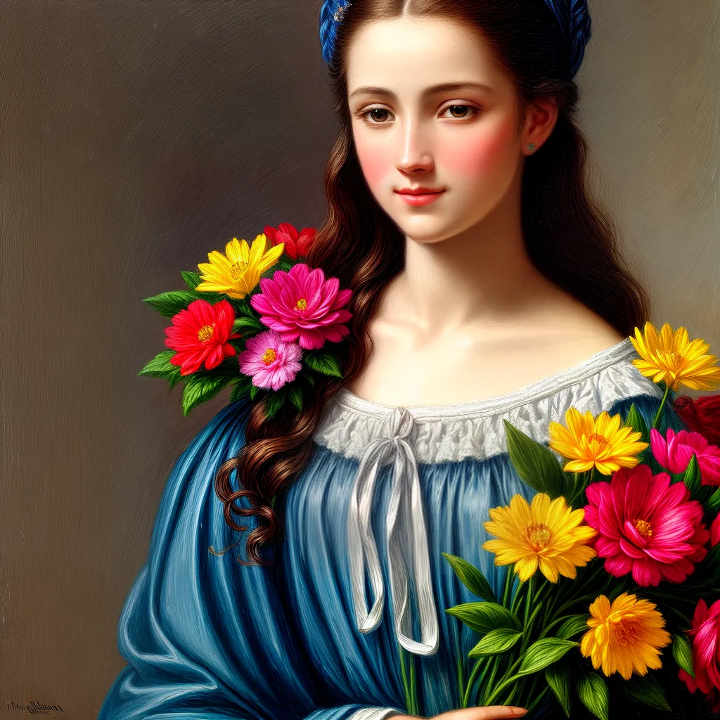 pintura mulher flores simbolismo