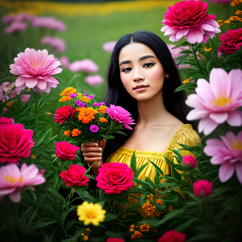pintura mulher flores chave simbolismo