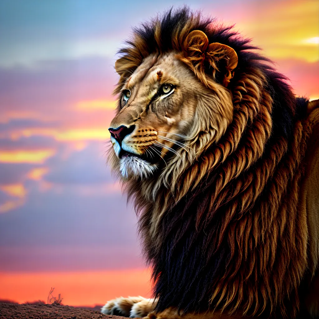 leao savana por do sol 4 leao savana por do sol 4