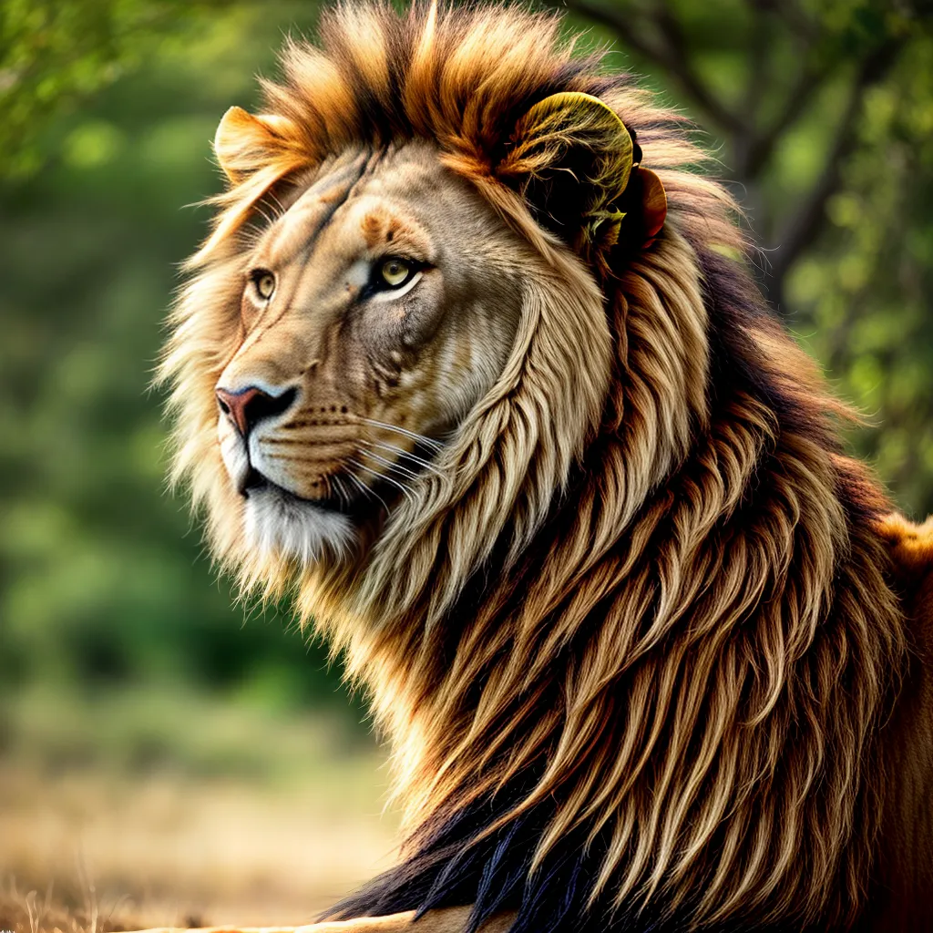 leao majestoso habitat natureza leao majestoso habitat natureza