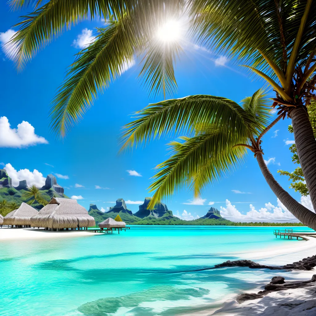 praia bora bora aguas turquesa palmeiras praia bora bora aguas turquesa palmeiras