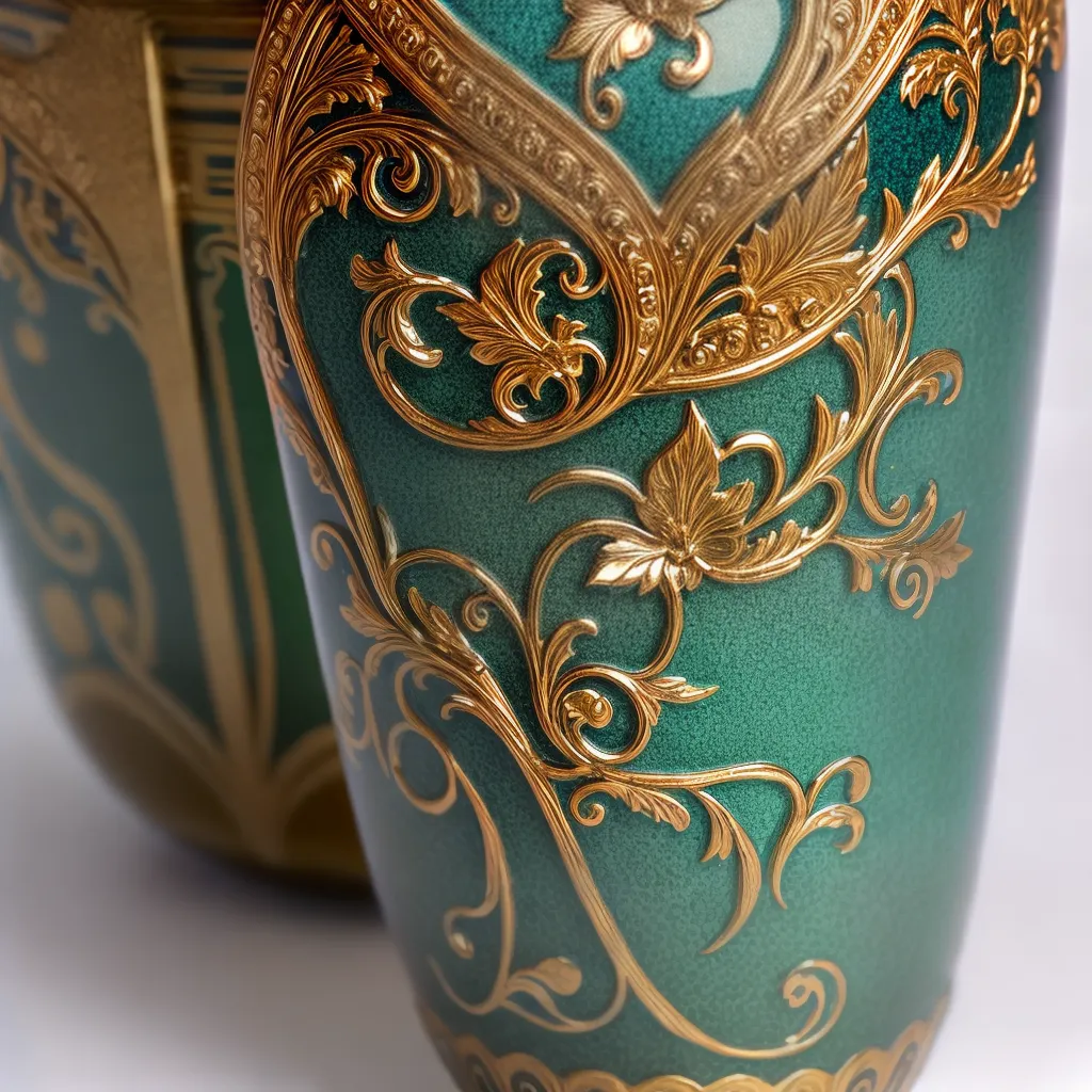 vaso art nouveau detalhes cores vaso art nouveau detalhes cores