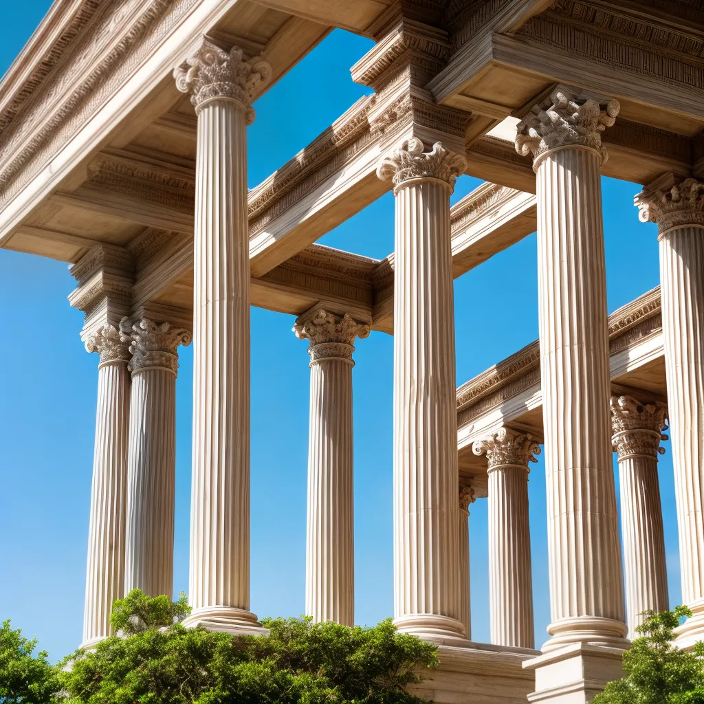 edificio neoclassico elegante ceu azul